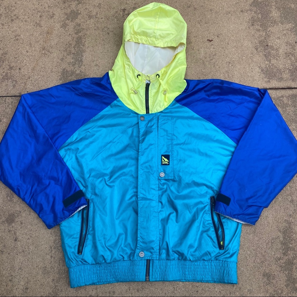 80s Vintage Serac Neon Full Zip Ski Jacket - M